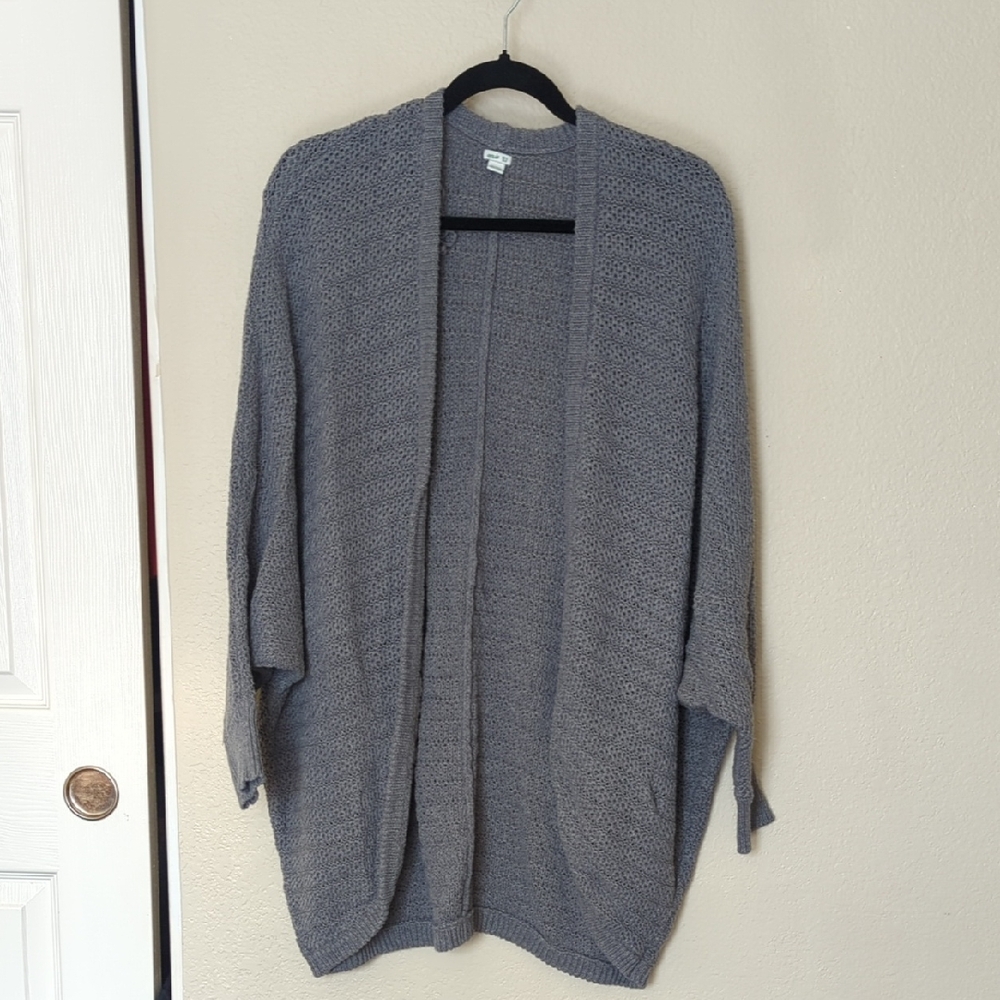 Aerie Charcoal Open-Front Cardigan